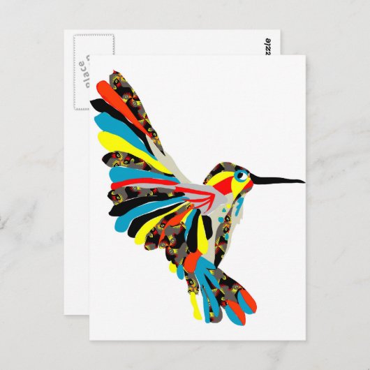 zeichnend Kolibri Postkarte (Vorne/Hinten)