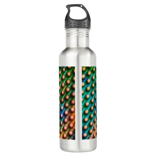 Zeichnend Kreise, die wie Kugeln oder Löcher ausse Edelstahlflasche (Rückseite)