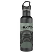 Zeichnend Kreise und Linien in schwarz, gelb, grün Edelstahlflasche (Vorderseite)