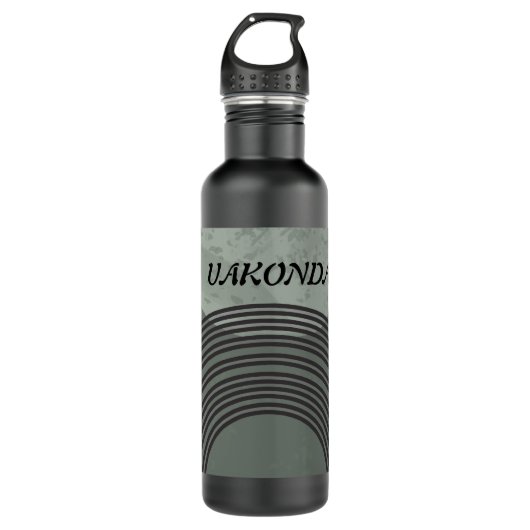 Zeichnend Kreise und Linien in schwarz, gelb, grün Edelstahlflasche (Vorderseite)