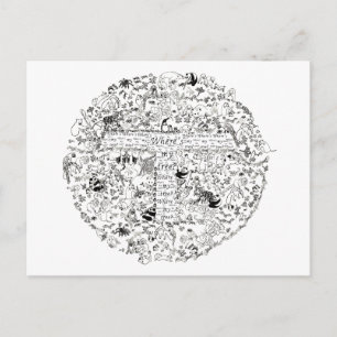 Zeichnend Kunst auf dem Planeten Erde für gefährde Postkarte