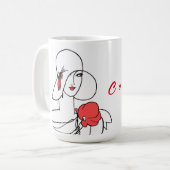 Zeichnend Kunst für Frauen, Kaffeetext Kaffeetasse (Vorderseite Links)