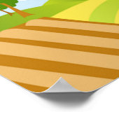 zeichnend landwirtschaftliche Flächen Poster (Ecke)