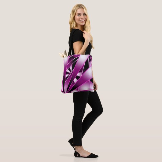 Zeichnend lila Farbenfüllung Tasche (Am Model)