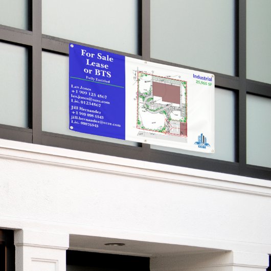 Zeichnend Logo für den Verkauf von Lease- oder BTS Banner (Äußeres Gebäude)