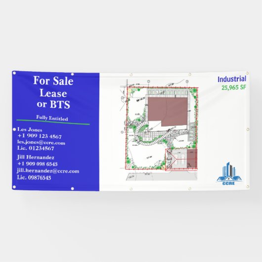 Zeichnend Logo für den Verkauf von Lease- oder BTS Banner (Horizontal)