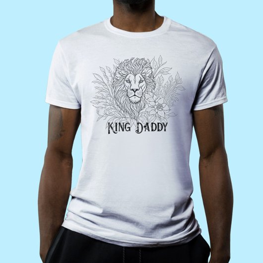 Zeichnend Löwe mit Blume König Daddy, Boho T-Shirt