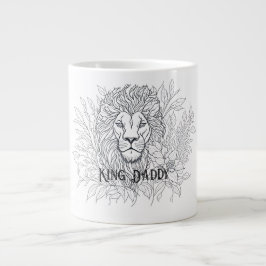 Zeichnend Löwe mit Blume König Daddy, Boho Vater Jumbo-Tasse