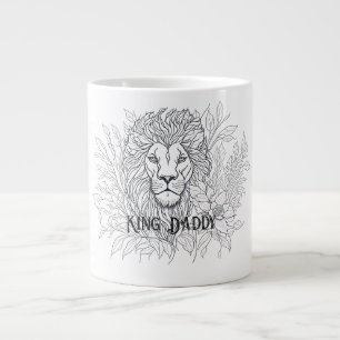 Zeichnend Löwe mit Blume König Daddy, Boho Vater Jumbo-Tasse