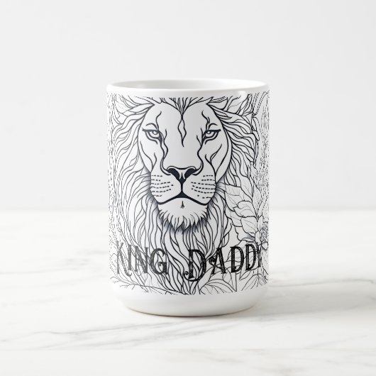 Zeichnend Löwe mit Blume König Daddy, Boho Vater Kaffeetasse (Mittel)