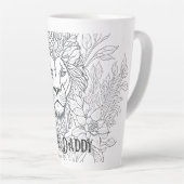 Zeichnend Löwe mit Blume König Daddy, Boho Vater Milchtasse (Rechte Ecke)
