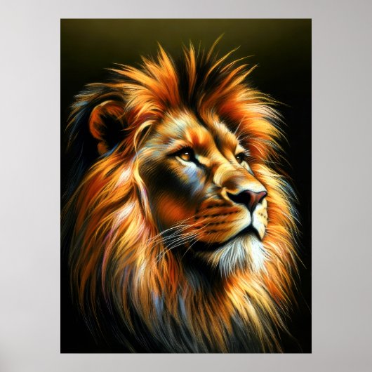 Zeichnend Löwe Poster (Vorne)