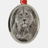 Zeichnend Löwe Silbernes Ornament (Rechts)