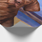 Zeichnend lustig Vizsla Pointer Geschenkpapier (Ecke)