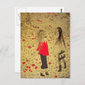 zeichnend Mädchen Postkarte (Vorne/Hinten)