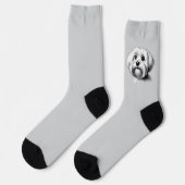 Zeichnend maltesischer Hund Socken (Linkes Detail)