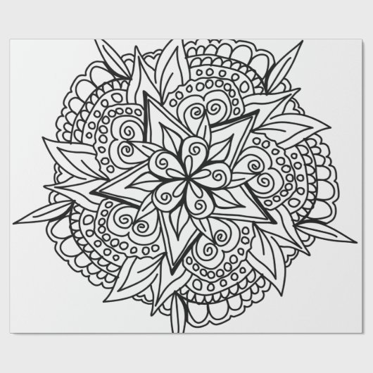 Zeichnend Mandala-Design cool Geschenkpapier (Flach)