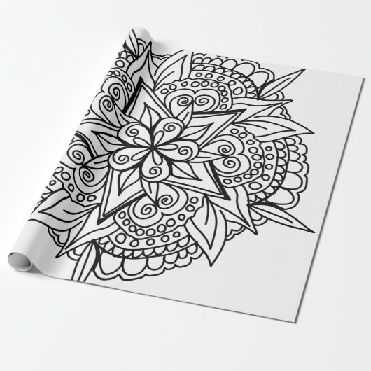 Zeichnend Mandala-Design cool Geschenkpapier (Ungerollt)