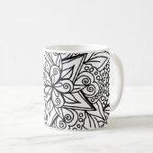 Zeichnend Mandala-Design cool Kaffeetasse (VorderseiteRechts)