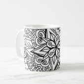 Zeichnend Mandala-Design cool Kaffeetasse (Vorderseite Links)