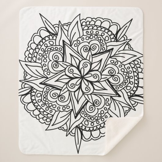 Zeichnend Mandala-Design cool Sherpadecke (Vorderseite)