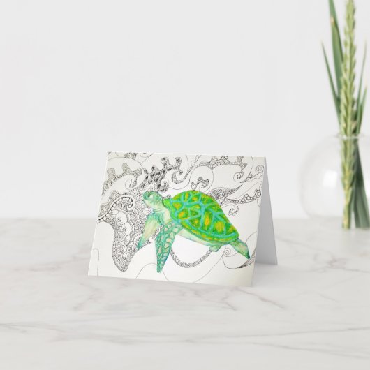 zeichnend Meeresschildkröte Feiertagskarte (Vorderseite)