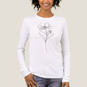Zeichnend Minimalistische Blume mit einer Linie Tri-Blend Shirt (Vorderseite)