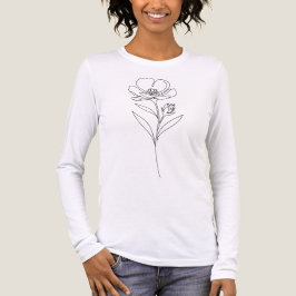Zeichnend Minimalistische Blume mit einer Linie Tri-Blend Shirt