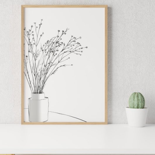 Zeichnend Minimalistische Blume Poster