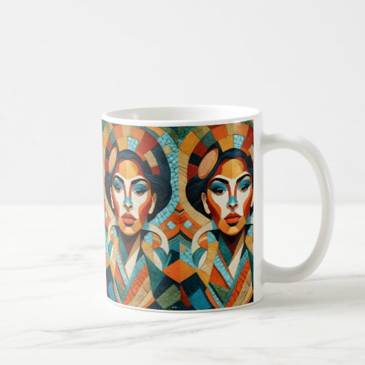 Zeichnend mit Mosaikstücken Kaffeetasse (Rechts)