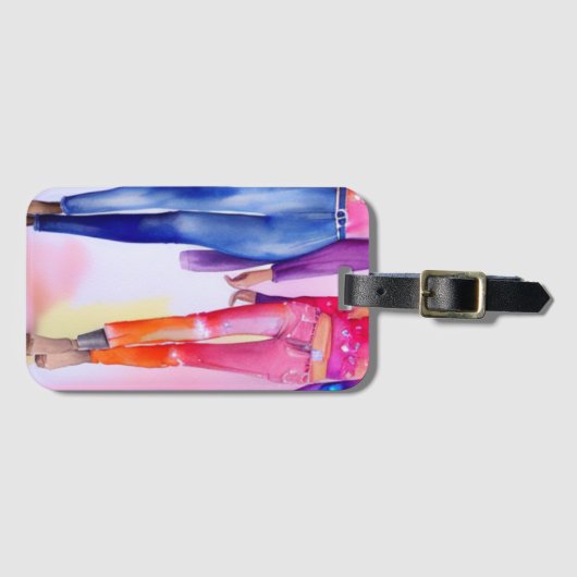 Zeichnend Mode Gepäckanhänger (Vorderseite (Horizontal))