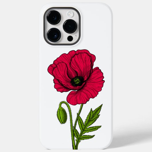 Zeichnend Mohn Case-Mate iPhone Hülle (Rückseite)