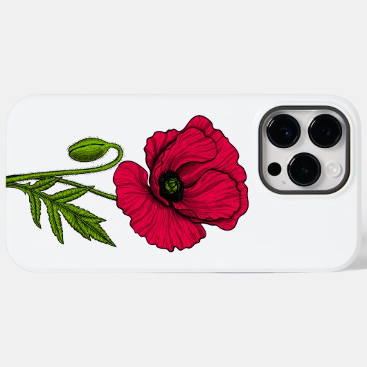 Zeichnend Mohn Case-Mate iPhone Hülle (Rückseite (Horizontal))