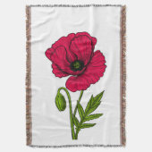 Zeichnend Mohn Decke (Vorderseite Vertikal)