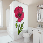 Zeichnend Mohn Duschvorhang (Beispiel)