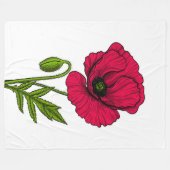 Zeichnend Mohn Fleecedecke (Vorderseite (Horizontal))