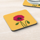 Zeichnend Mohn Getränkeuntersetzer (Linke Seite)