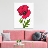 Zeichnend Mohn Leinwanddruck (Insitu (Wohnzimmer))