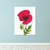 Zeichnend Mohn Leinwanddruck (Insitu (Holzboden))