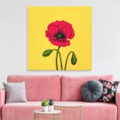 Zeichnend Mohn Leinwanddruck (Insitu (Wohnzimmer))