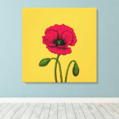Zeichnend Mohn Leinwanddruck (Insitu (Holzboden))