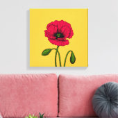 Zeichnend Mohn Leinwanddruck (Insitu (Wohnzimmer))
