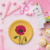 Zeichnend Mohn Pappteller (Party)