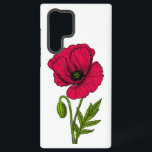 Zeichnend Mohn Samsung Galaxy Hülle<br><div class="desc">Handgezeichnete Vektor-Abbildung einer Mohnblüte-Blume</div>