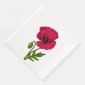 Zeichnend Mohn Serviette (Ecke)