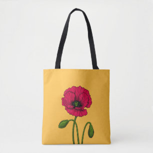Zeichnend Mohn Tasche