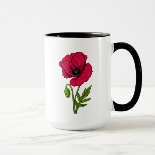 Zeichnend Mohn Tasse (Rechts)