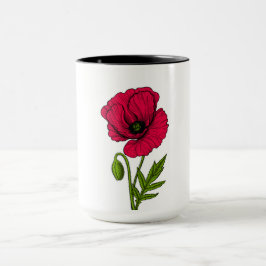 Zeichnend Mohn Tasse