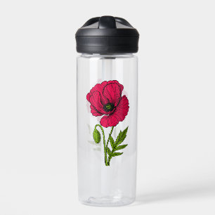 Zeichnend Mohn Trinkflasche