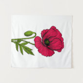 Zeichnend Mohn Wandteppich (Vorderseite (Horizontal))